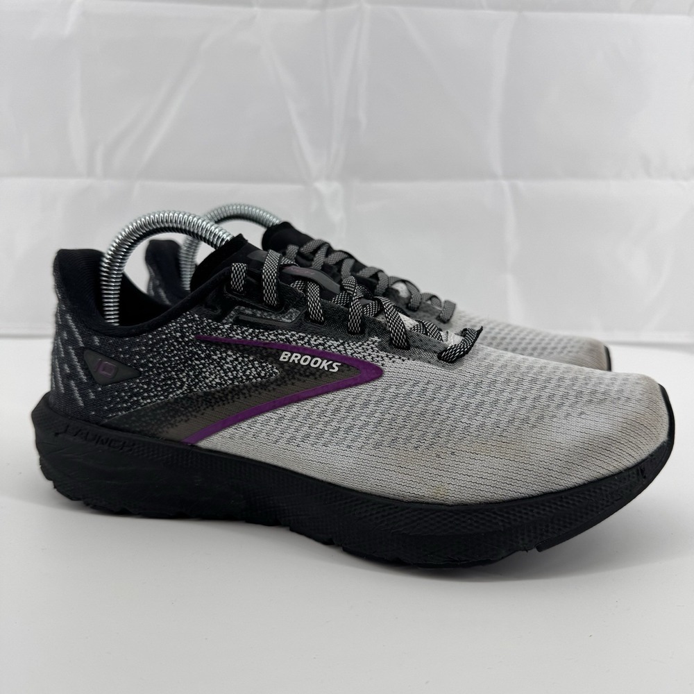 Brooks Launch 10‎ Womens Size 8 Gray Black Purple Walking Running Shoes Sneakers